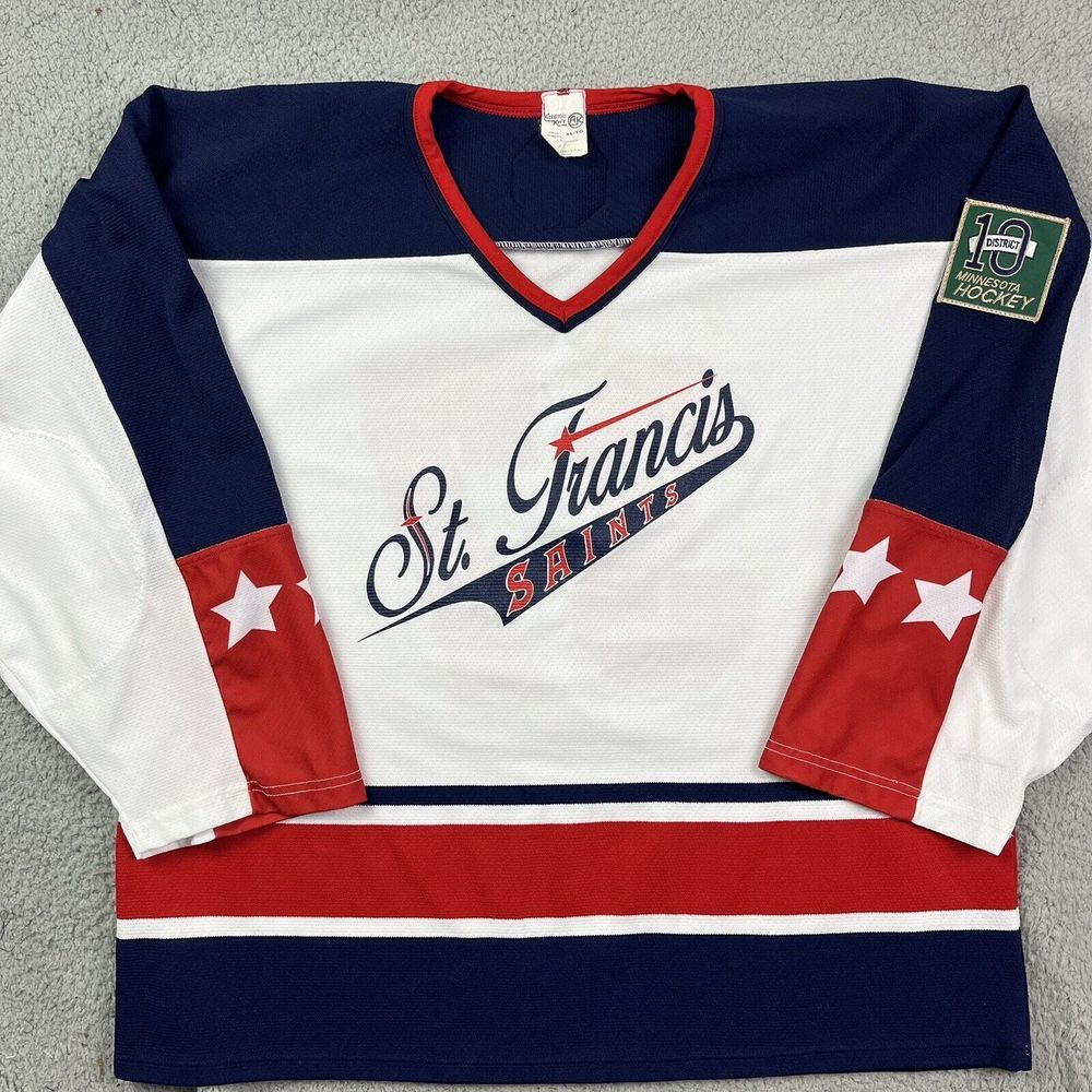 St Francis Saints Hockey Jersey Minnesota High School MN Athletic Knit Sz XL